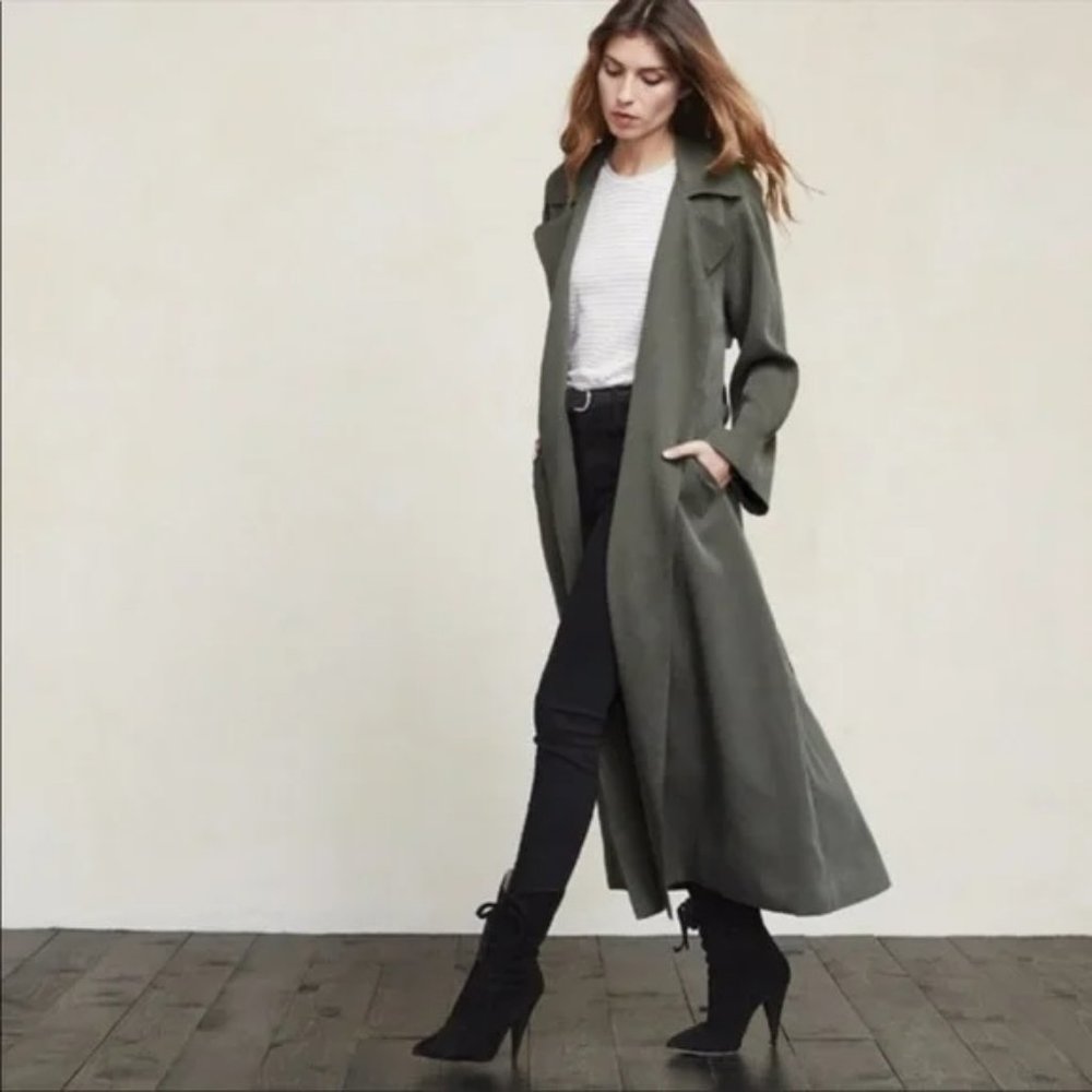 Reformation Green Kingston Trench Coat (SIZE XS)
